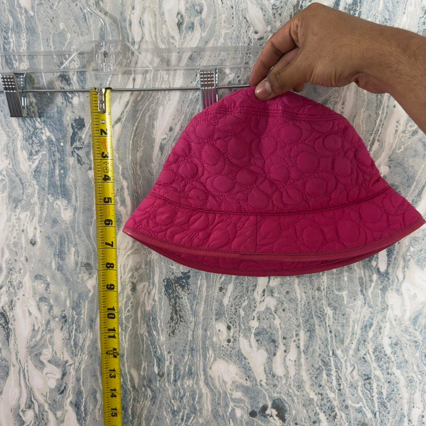 Coach Pink Quilted Bucket Hat
