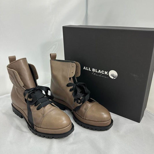 ALL BLACK Camper Taupe Leather Ankle Tie Boots Women's Size 41
