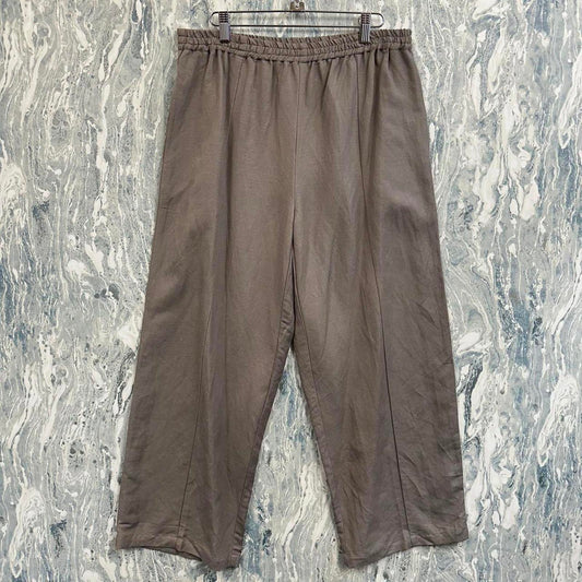 boho beige brown wideleg pants (L)