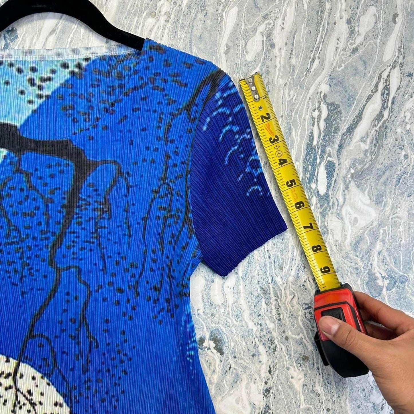 Blue Printed A-Line Dress (One Size)