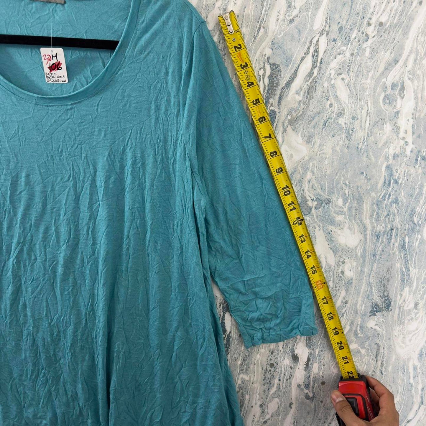 Casual Teal 3/4 Sleeve Top (M)