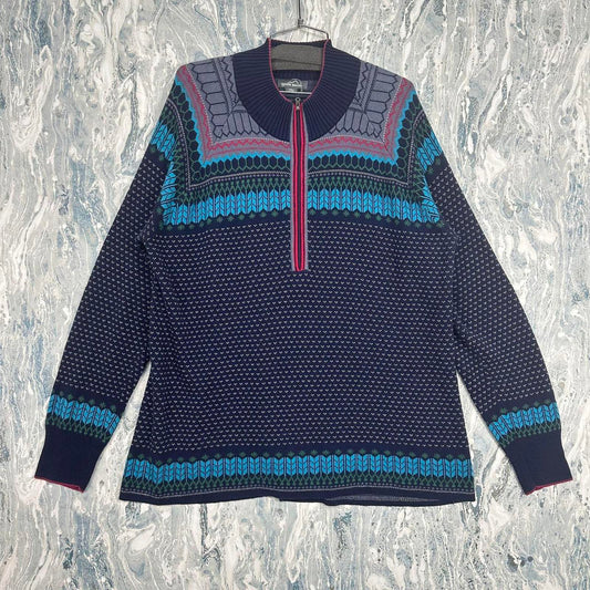 Eddie Bauer Navy Blue Half-Zip Knit Sweater (XXL)