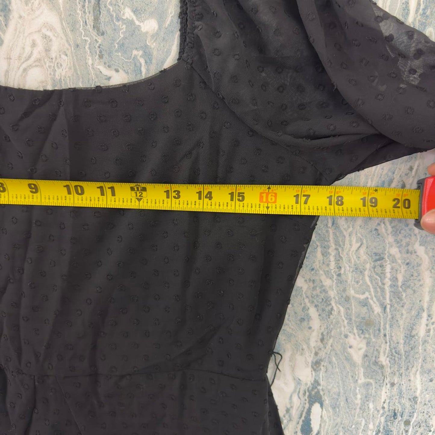 Trixxi Whimsygoth Black Ruffled Mini Dress with Puff Sleeves (L)