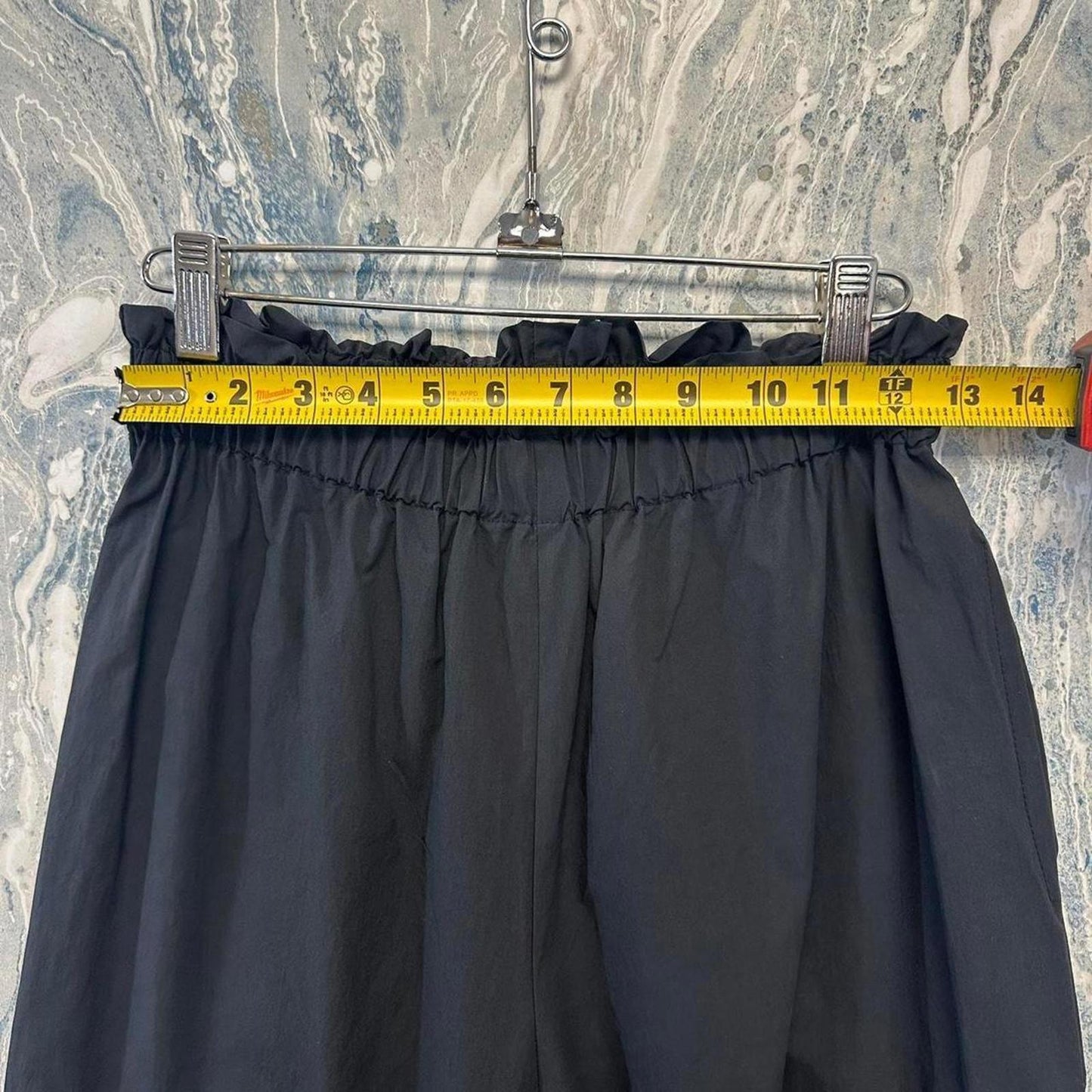 Designer Emma Black Wide Leg Elastic Waist Pants (0)