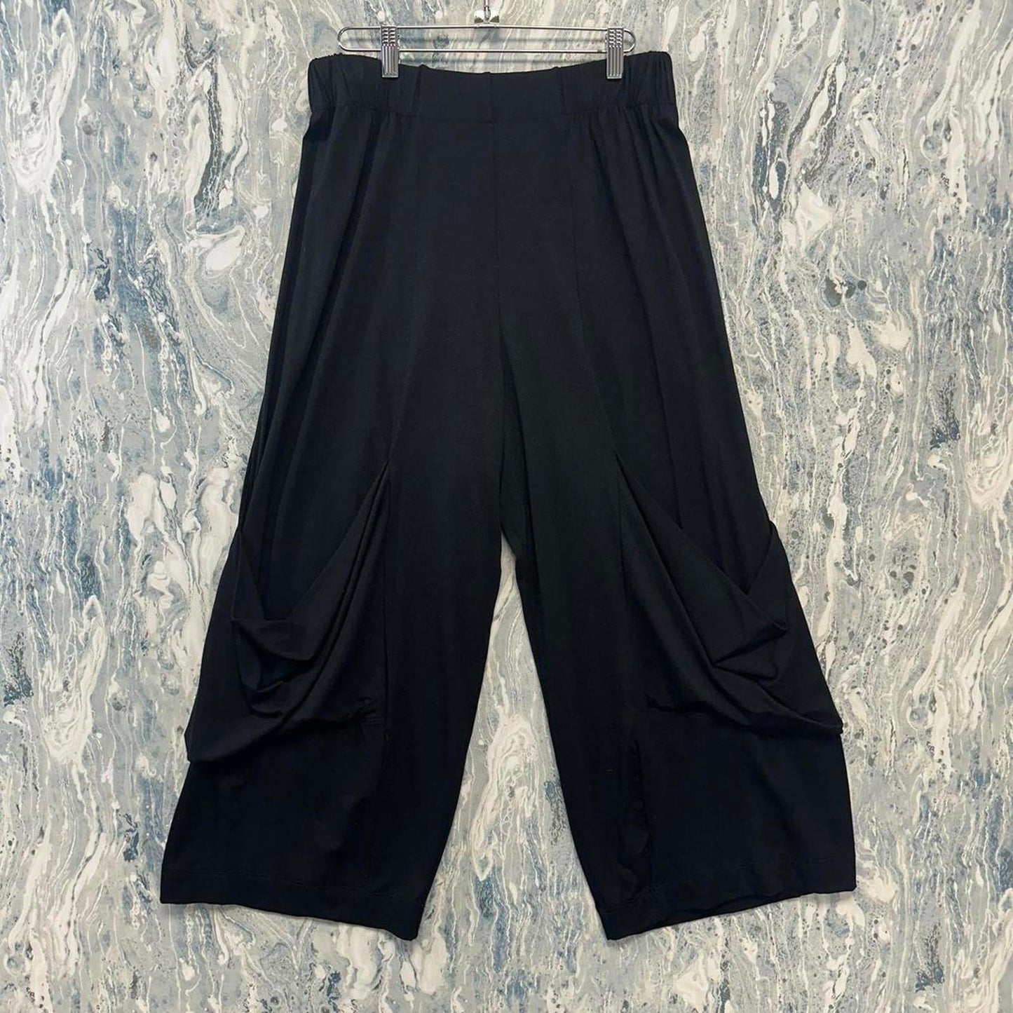 Minimalism black wide leg lounge pants (S)