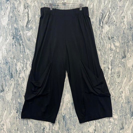 Minimalism black wide leg lounge pants (S)