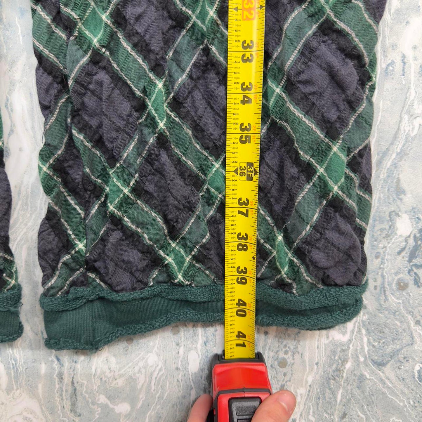 Designer Bodil Green Plaid Patchwork Pants (M)