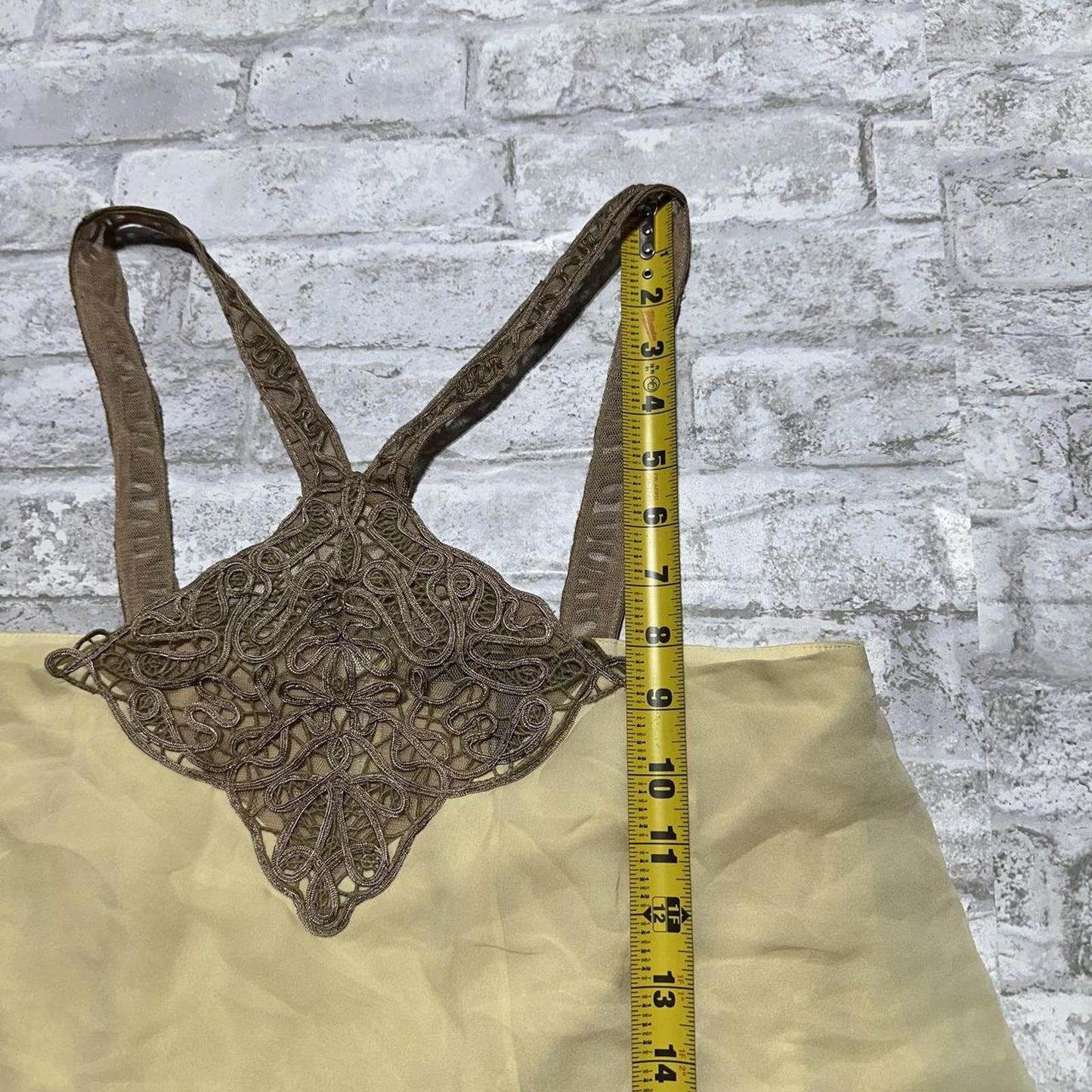 Boho Vintage Styled Silk Cream Layered Halter Top (S)