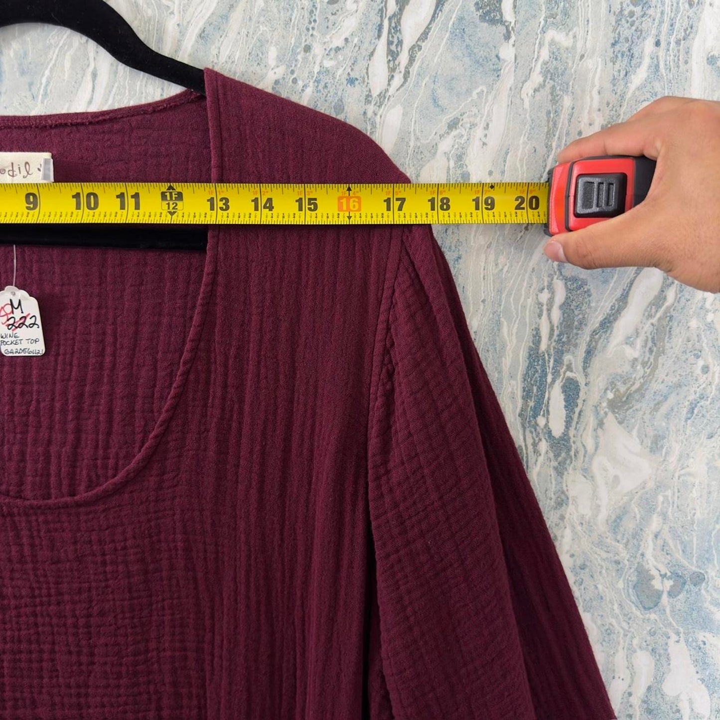 Boho Burgundy Layered Tunic Dress (M)