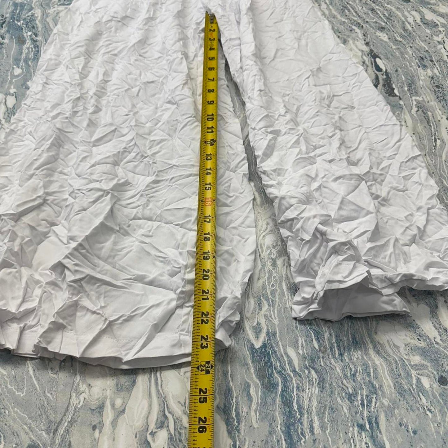 Square Designer White Crinkle Wide Leg Pants (1)