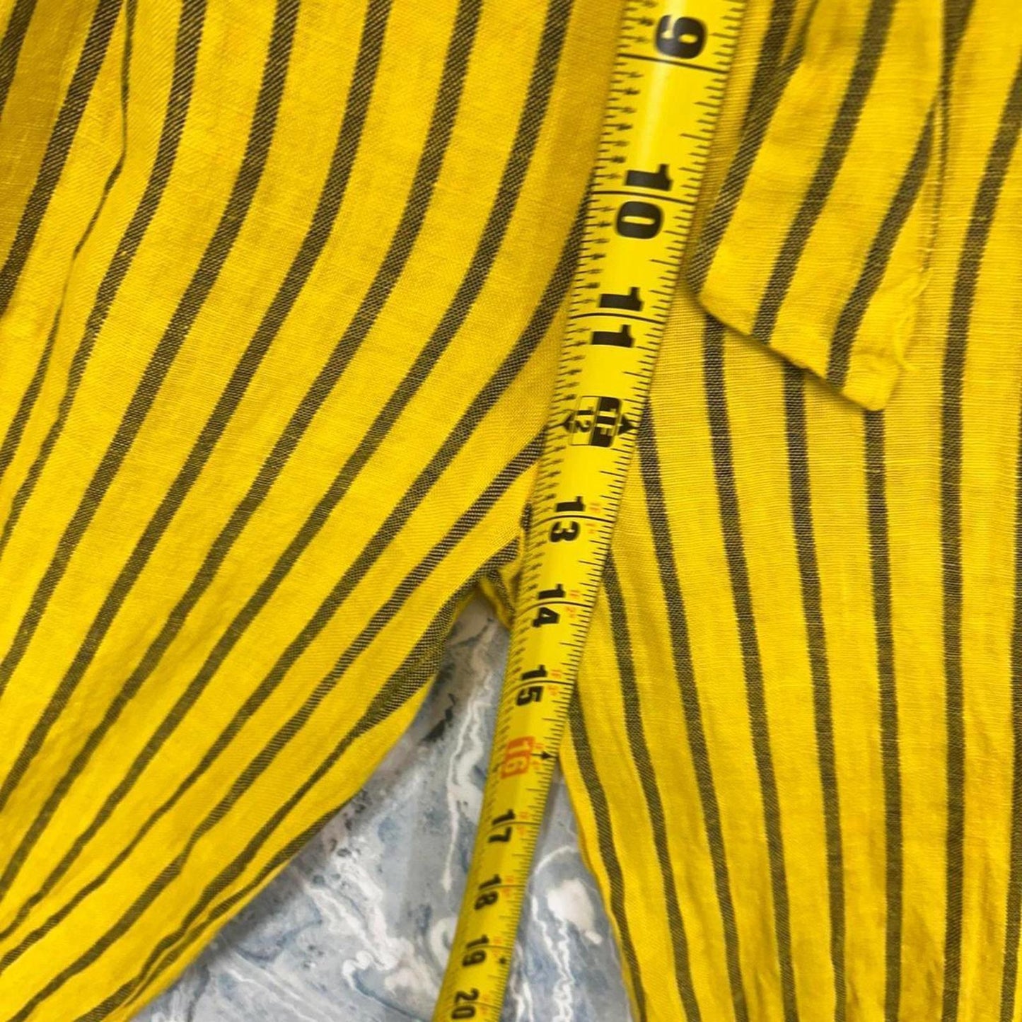 Yellow Striped Wide-Leg Pants (One Size)