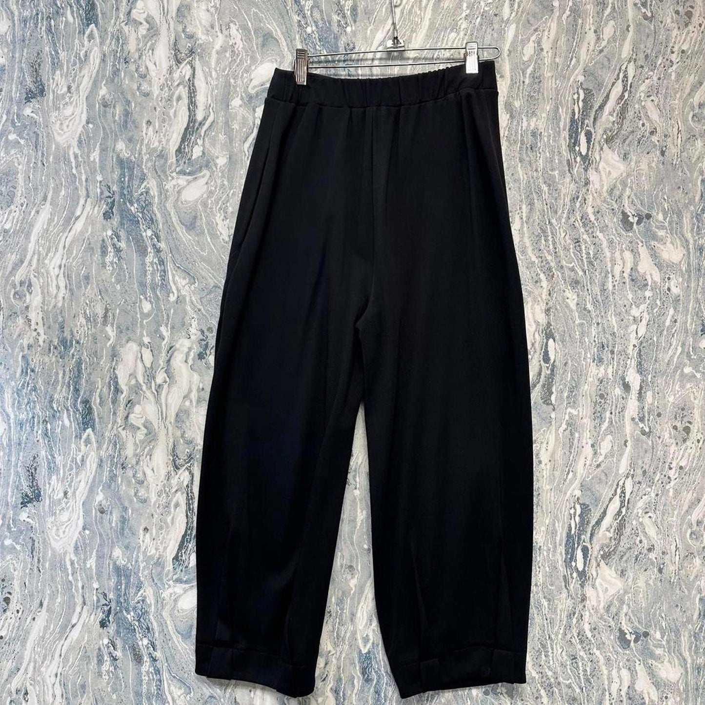 Minimalist black trouser pants (S)