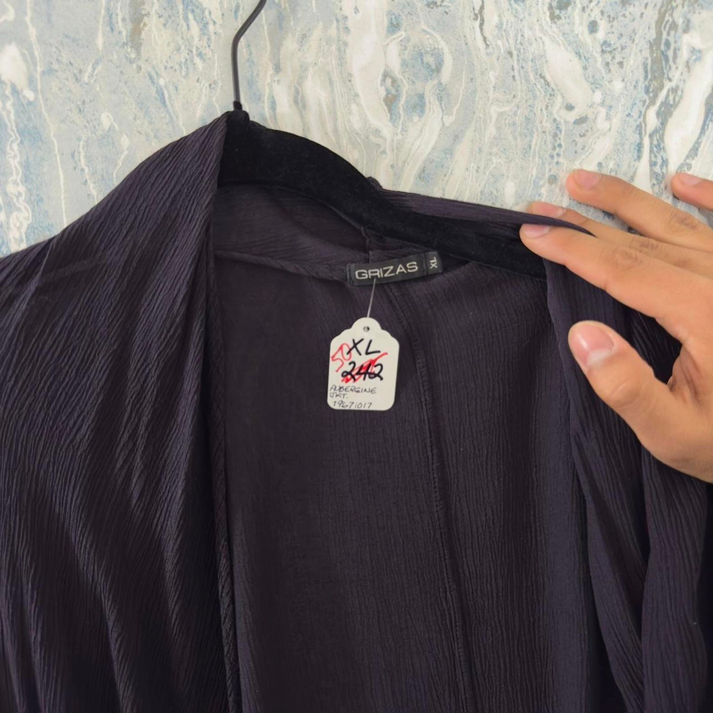 Designer Goth Purple Draped Cardigan (XL)