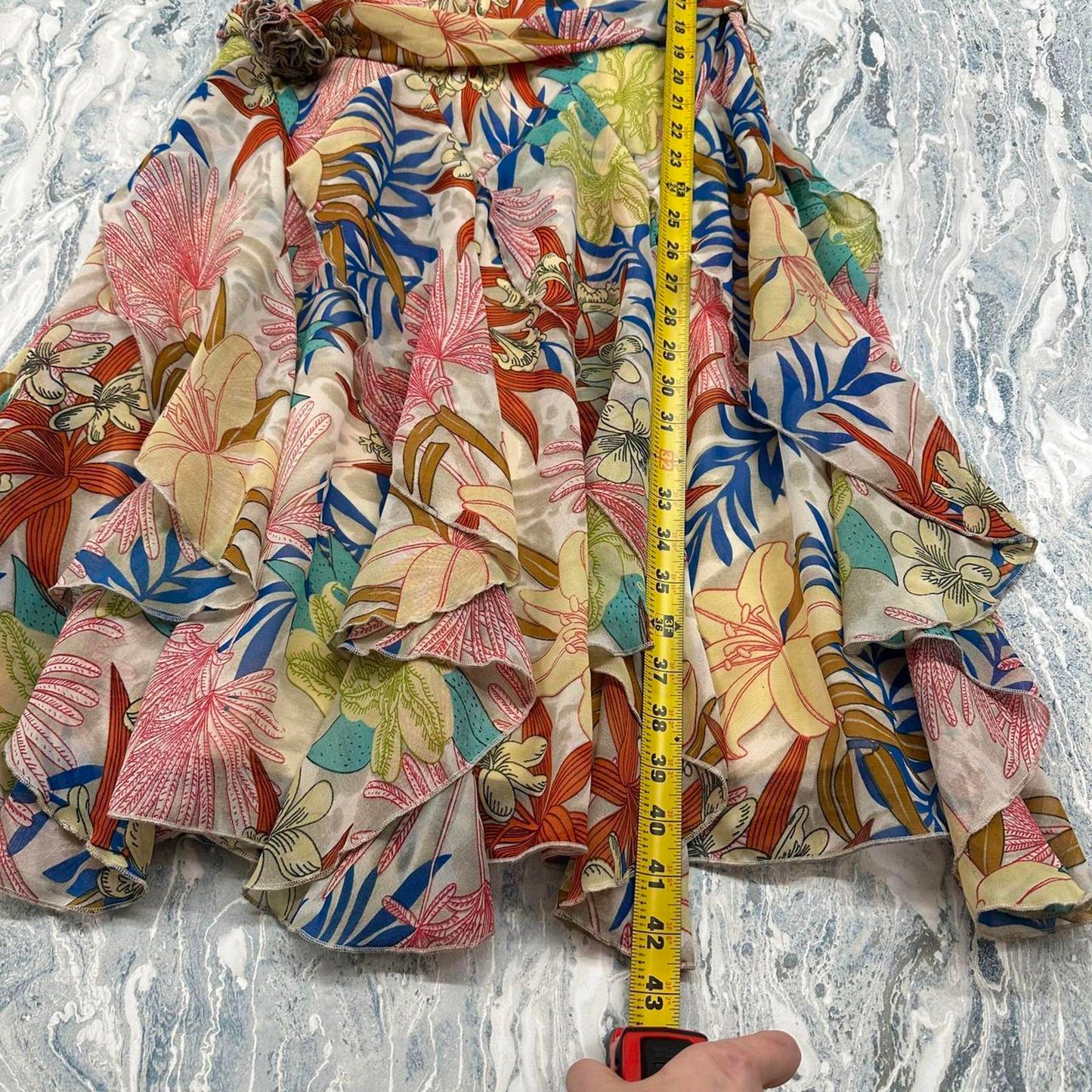 Vintage Floral Ruffle-Neck Sleeveless Dress (4)