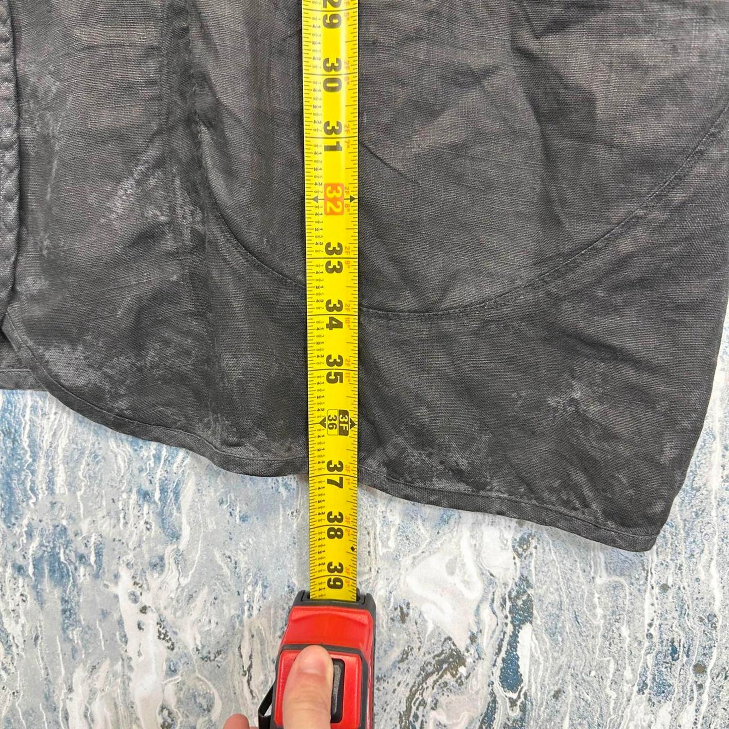 Dark Sleeveless Button-Up Linen Vest Dress (L)