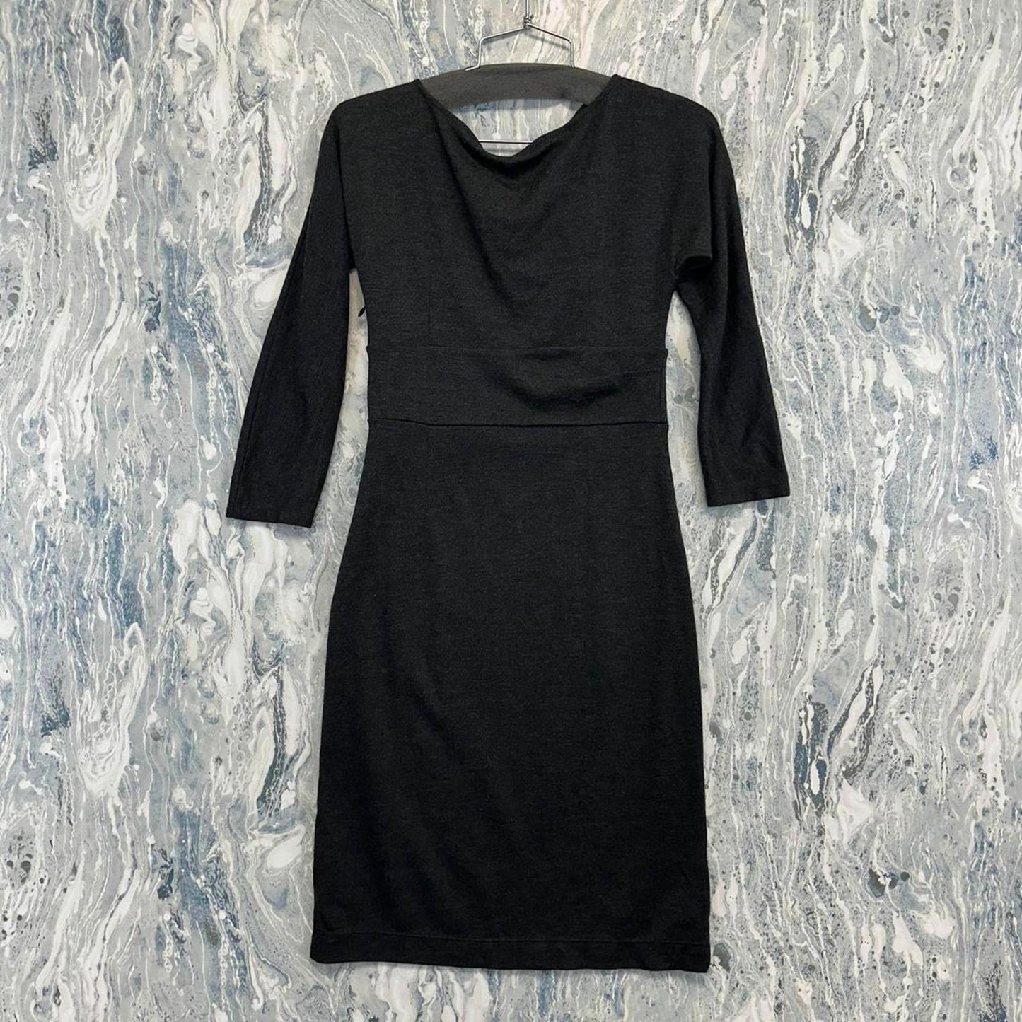 Black Charcoal Cowl Neck Midi Dress (0)