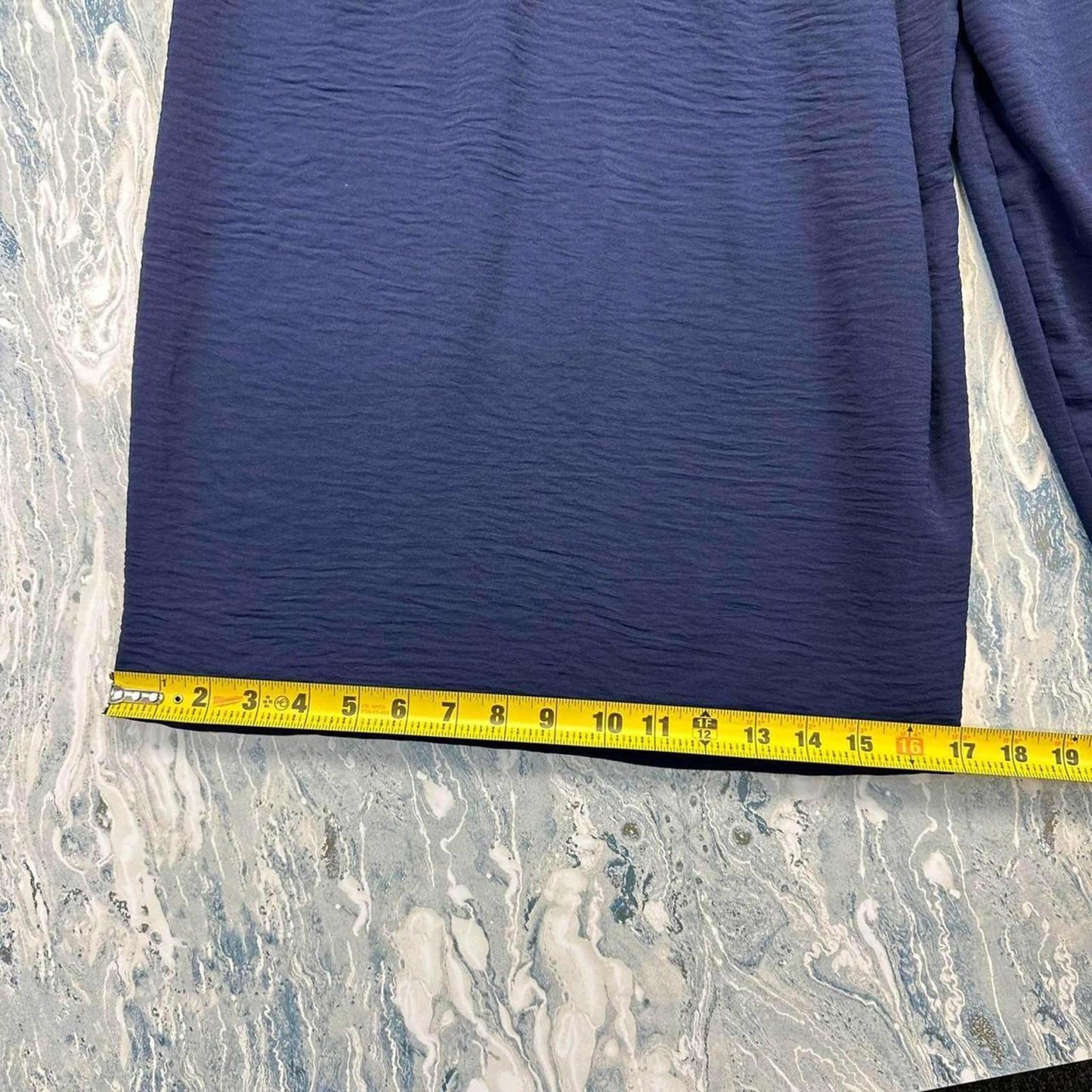 Designer Boho Navy Blue Wide Leg Elastic Waist Women's Pants (2)