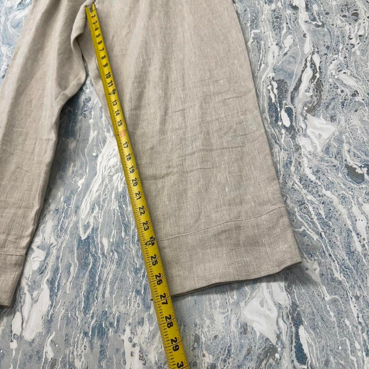 square by neetu malik Minimalist Oatmeal Linen Trousers (2)