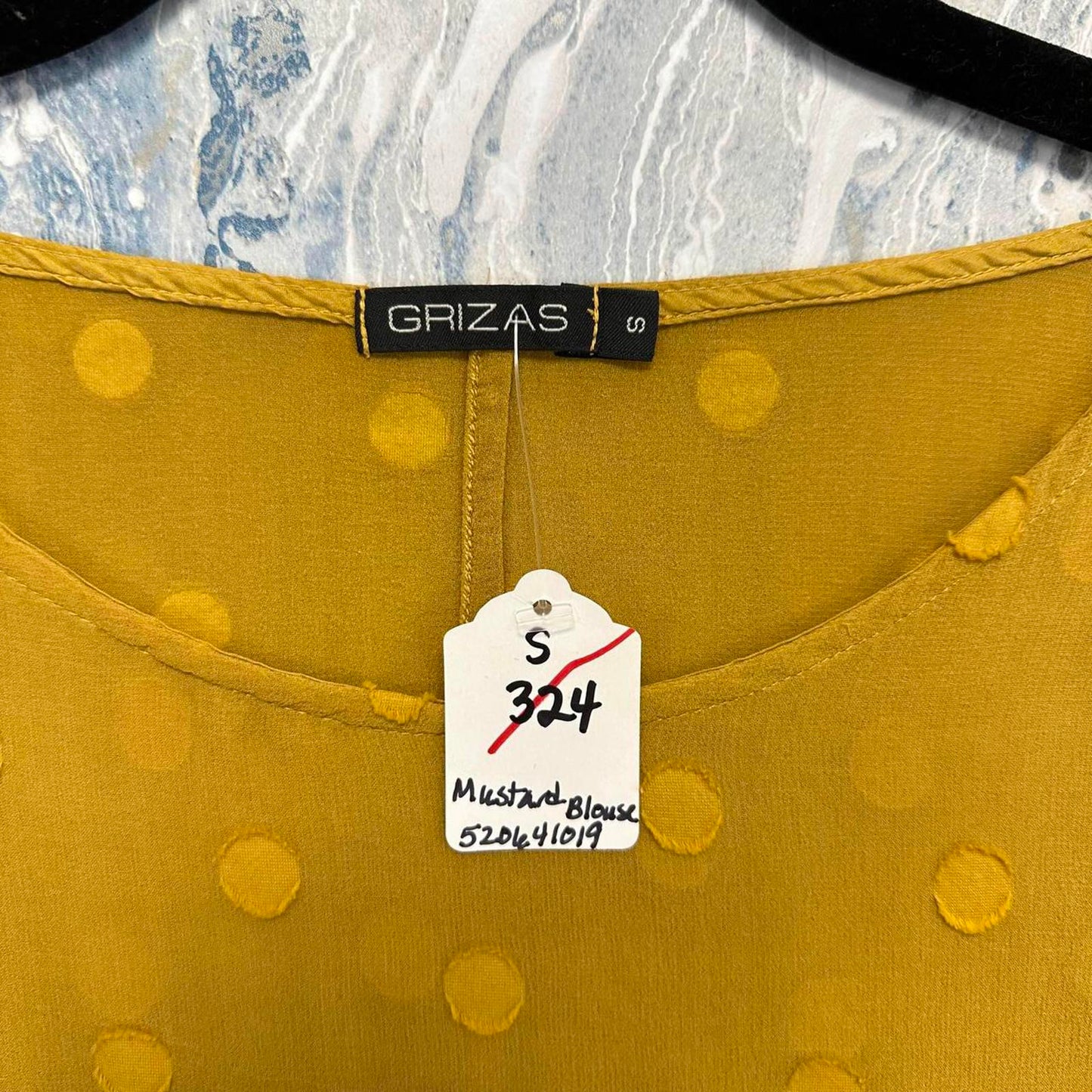 Mustard Yellow Polka Dot Ruffled Hem Tunic Dress (S)