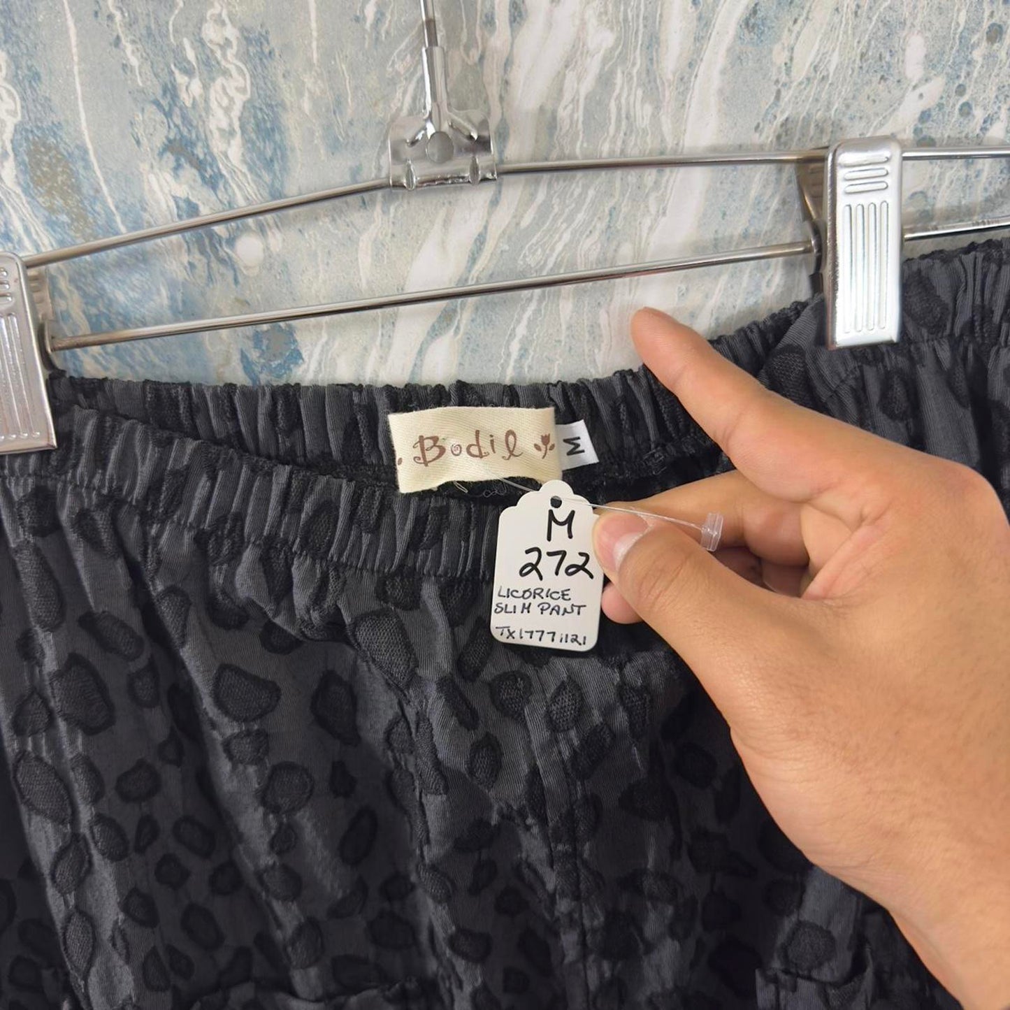 Vintage Styled Boho Black Patterned Trousers (M)