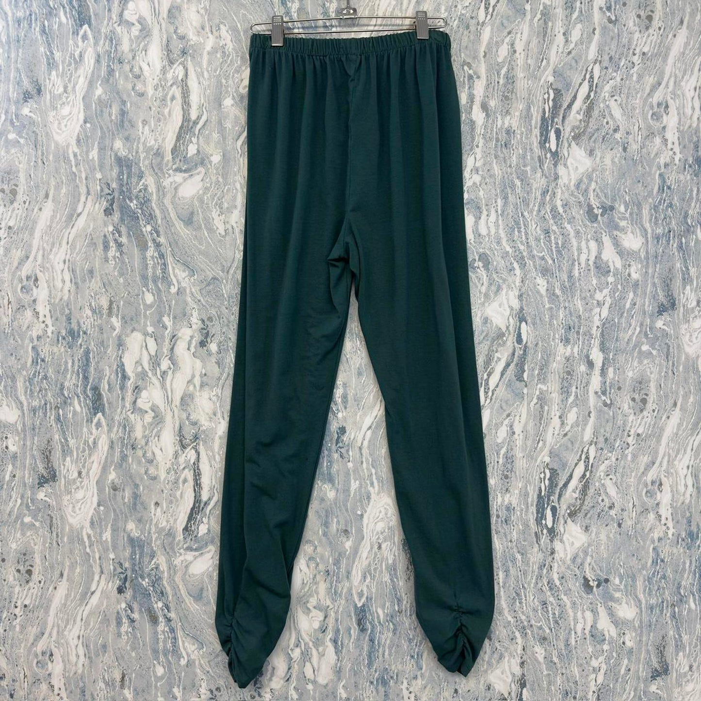Designer Pine Green Ruched Leggings (S)