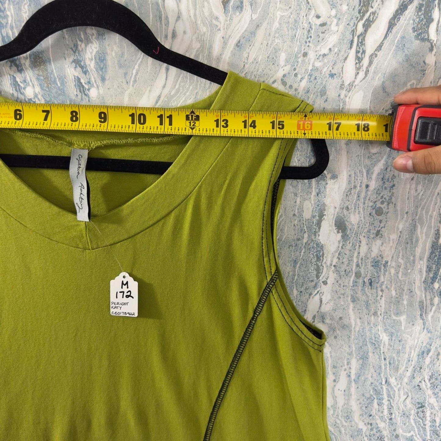 Designer Boho Green Sleeveless Tunic Tank Top (M)