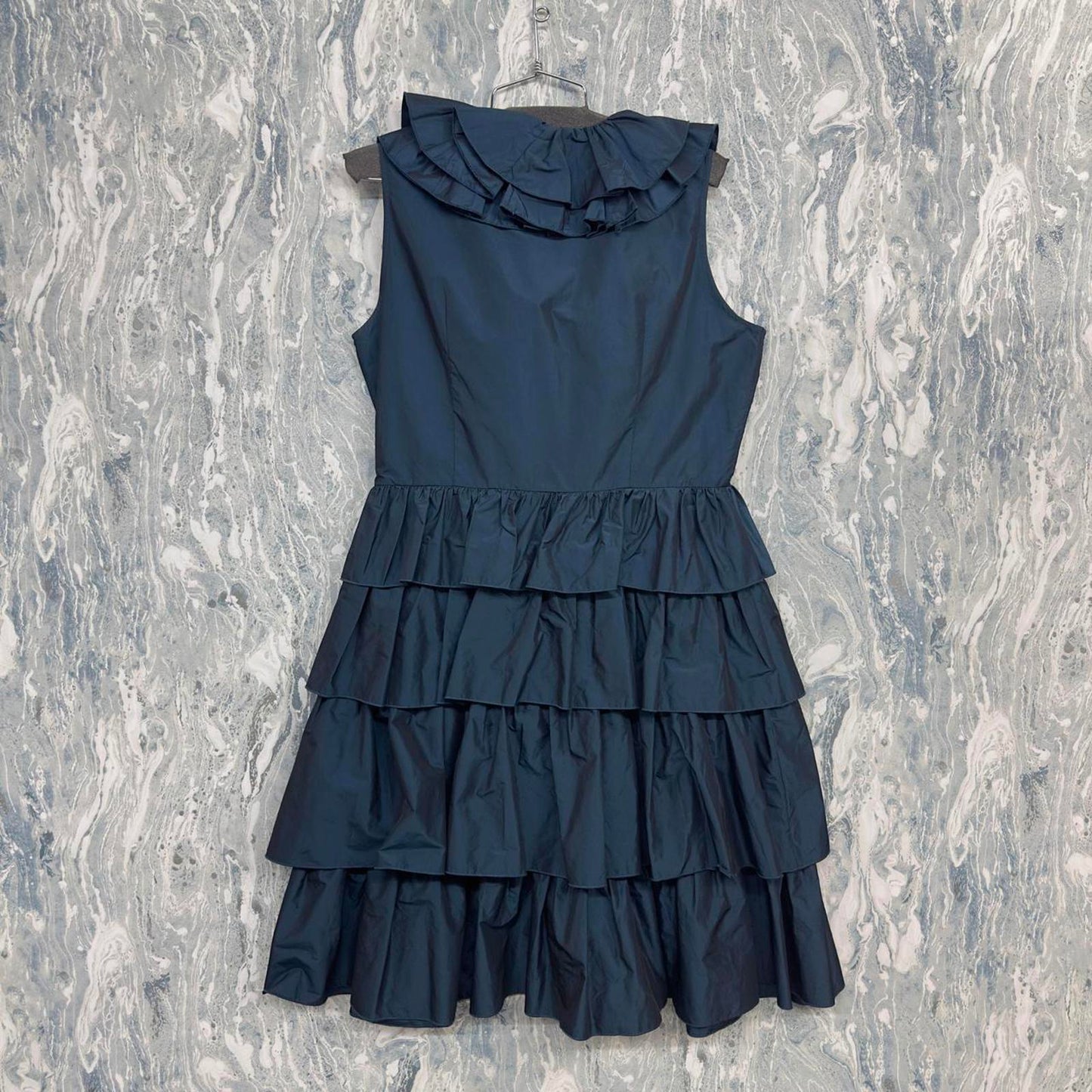 Vintage Ruffled Teal Tiered Dress (M)