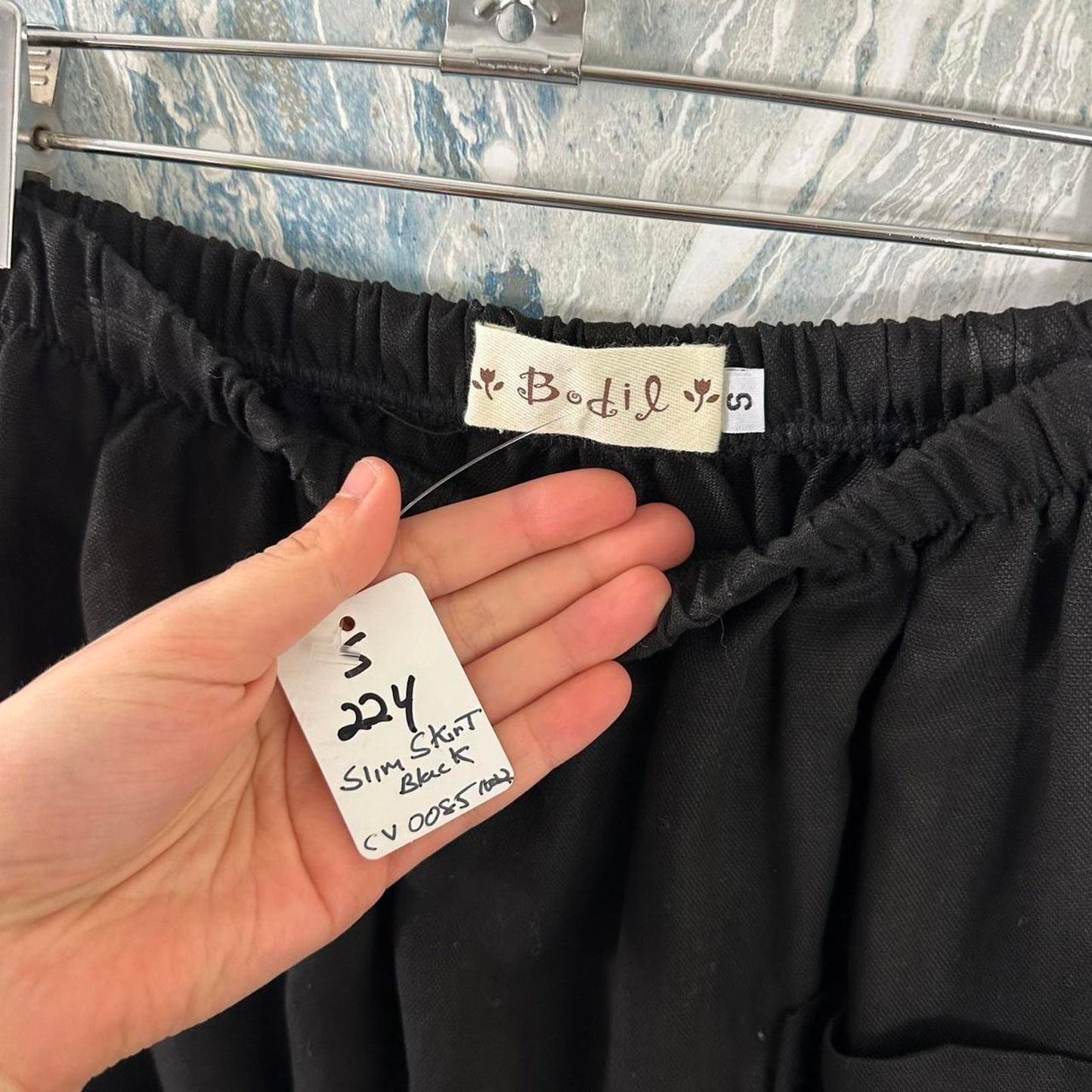 Designer Bodil Boho Black Maxi Skirt (S)