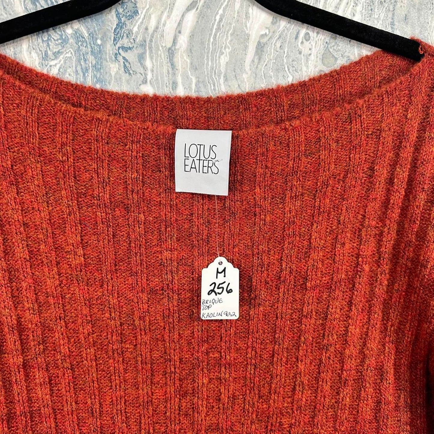 Rust Ribbed Knit Sweater (M)