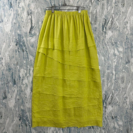 Designer Boho Lemonade Tiered Maxi Skirt (S)