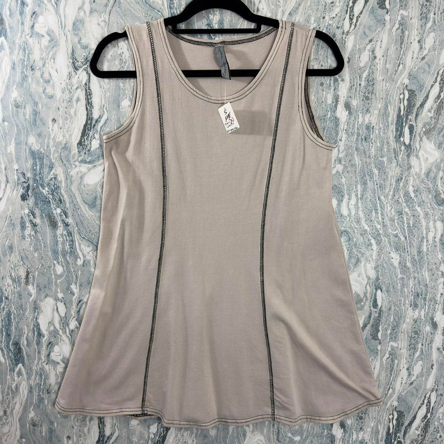 Designer Tan Sleeveless Tank Top (M)