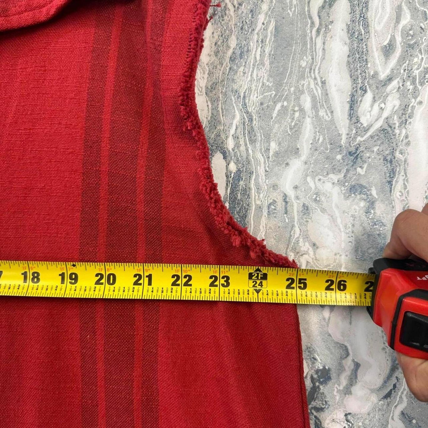 Red Sleeveless Button-Up Vest (2)