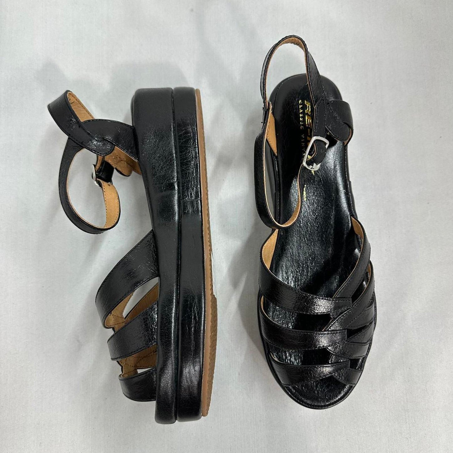 Black Patent Leather Strappy Platform Sandals (7)