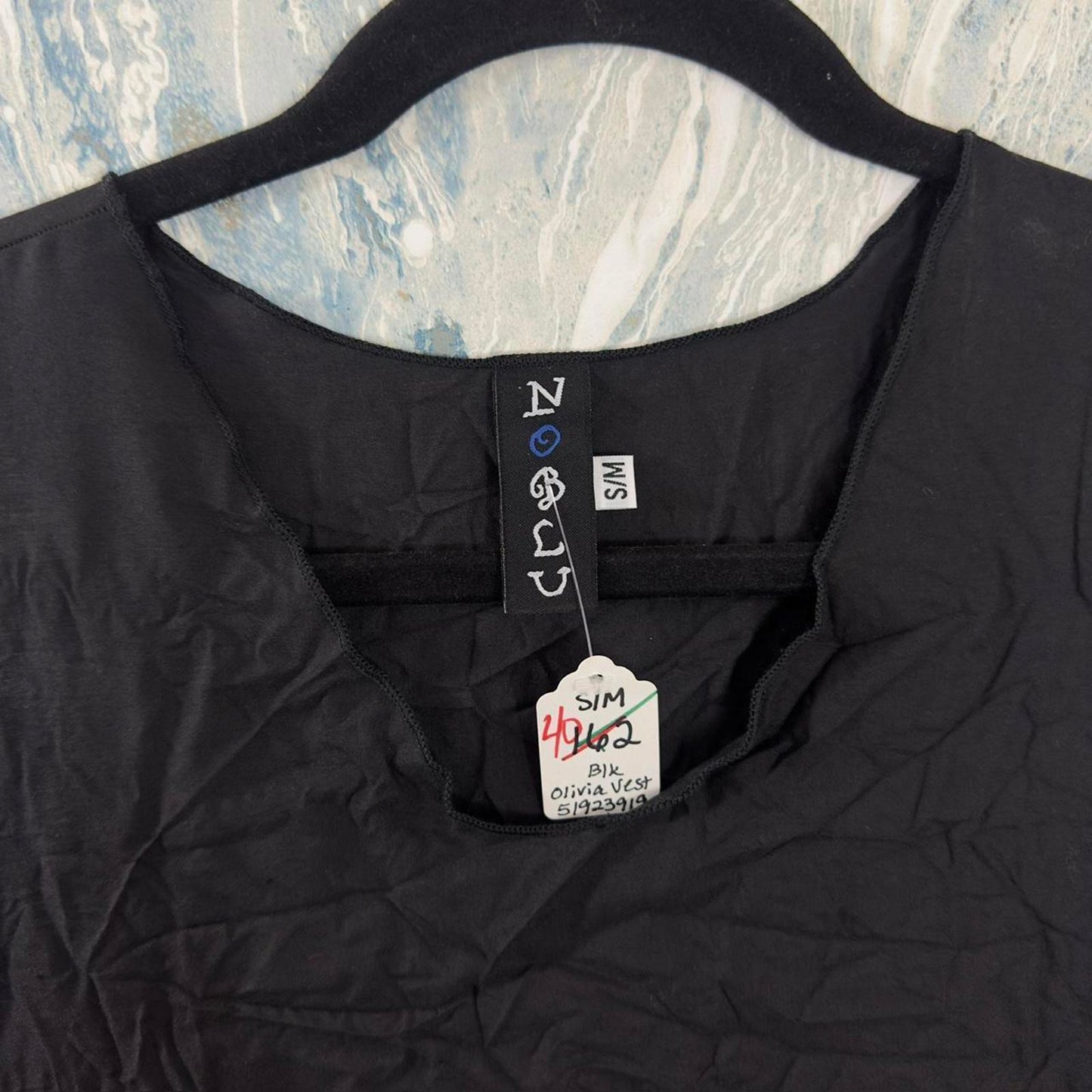 Designer Flowy Black Sleeveless Dress (S/M)