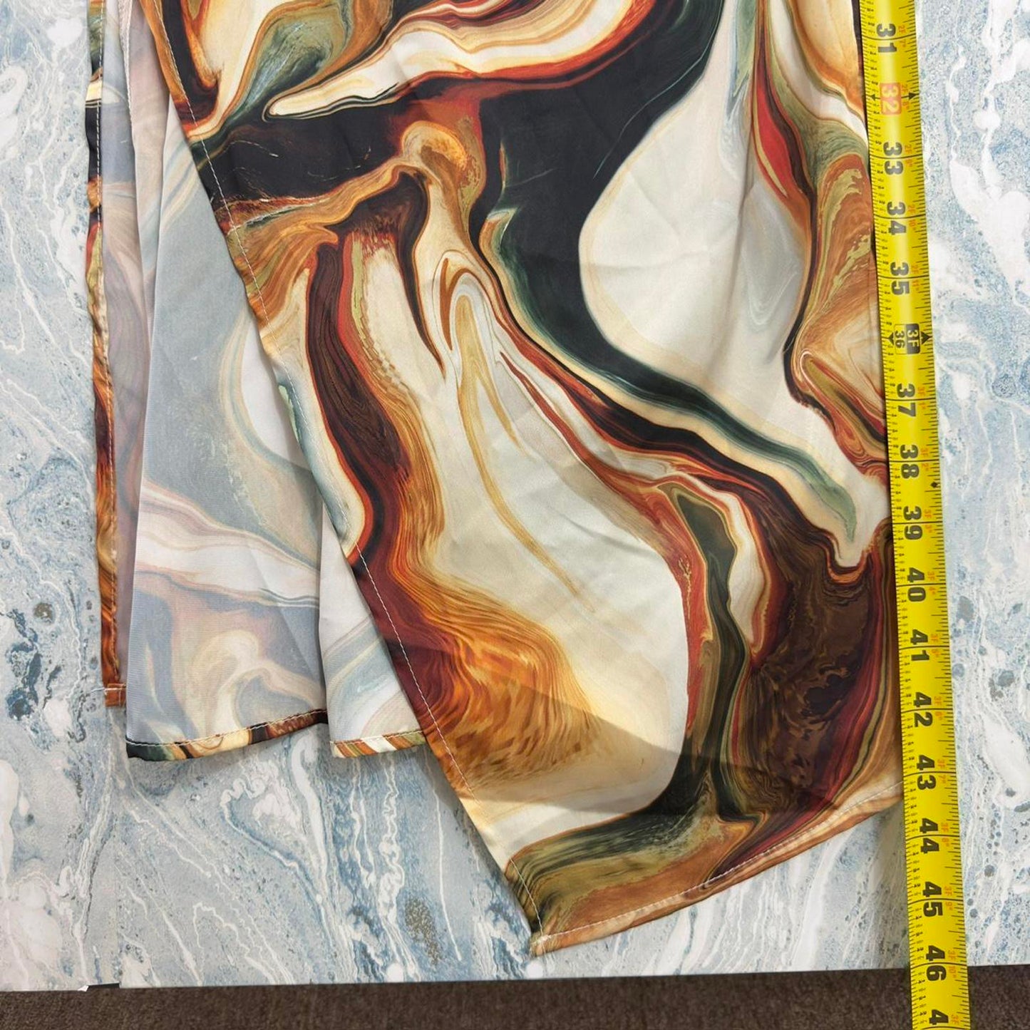 SHEIN Abstract Marble Print Maxi Dress with Spaghetti Straps (XS)