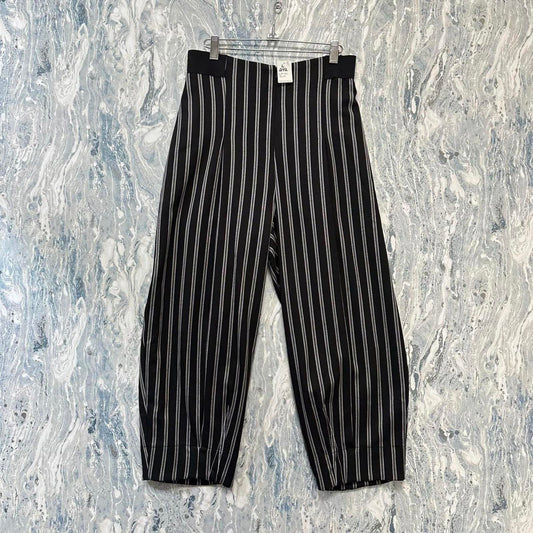 Designer black & white pin stripped pants (L)