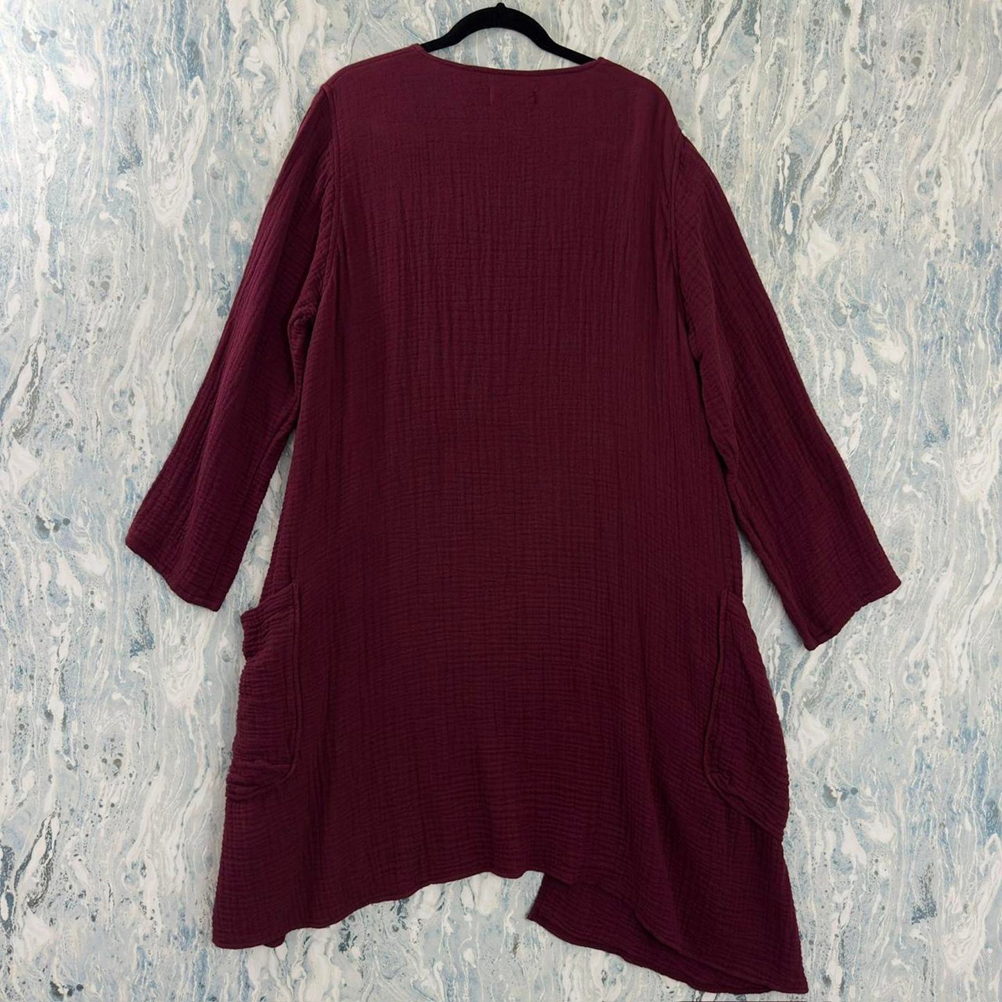 Boho Burgundy Layered Tunic Dress (M)