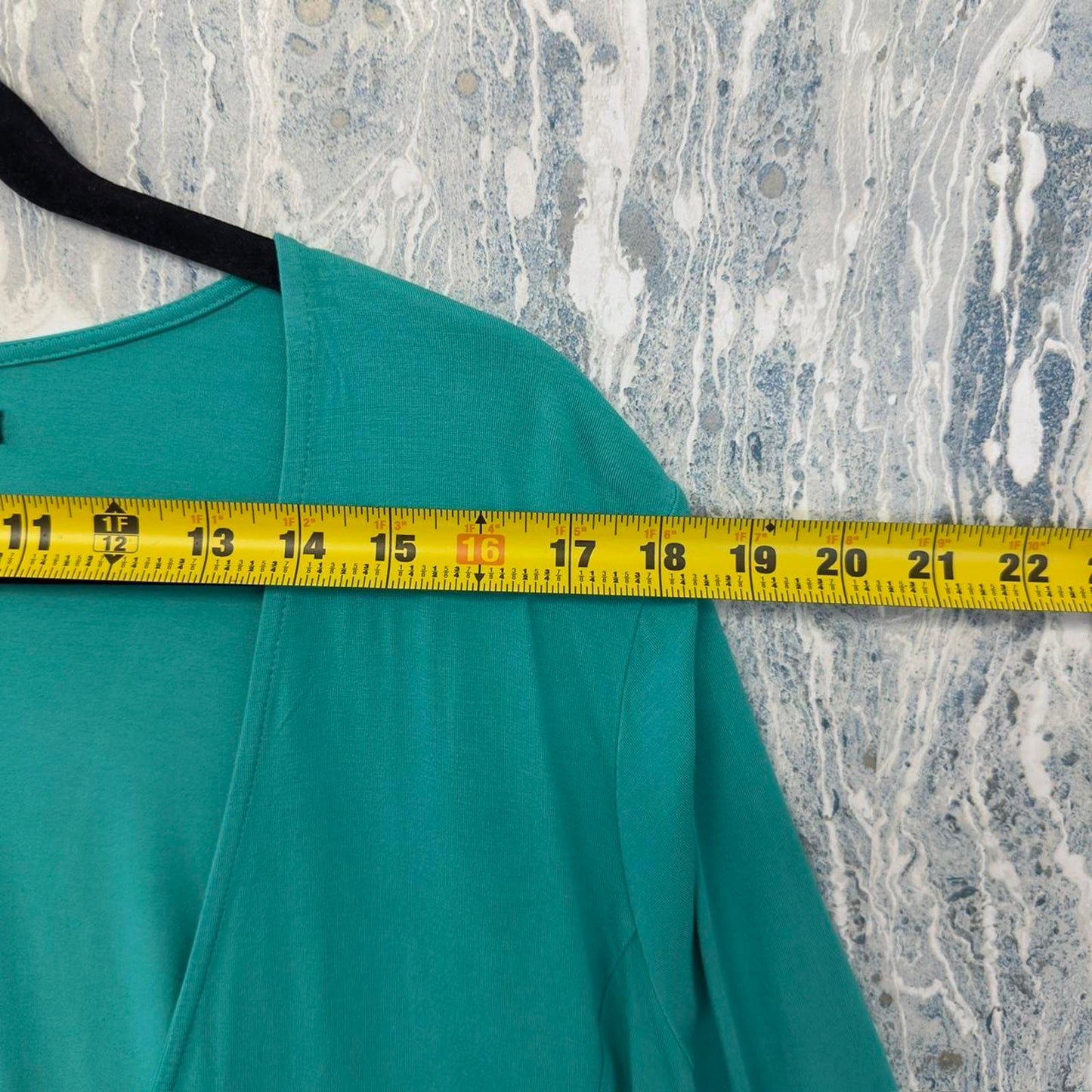 Designer Flowy Turquiose Cardigan Blouse (M)