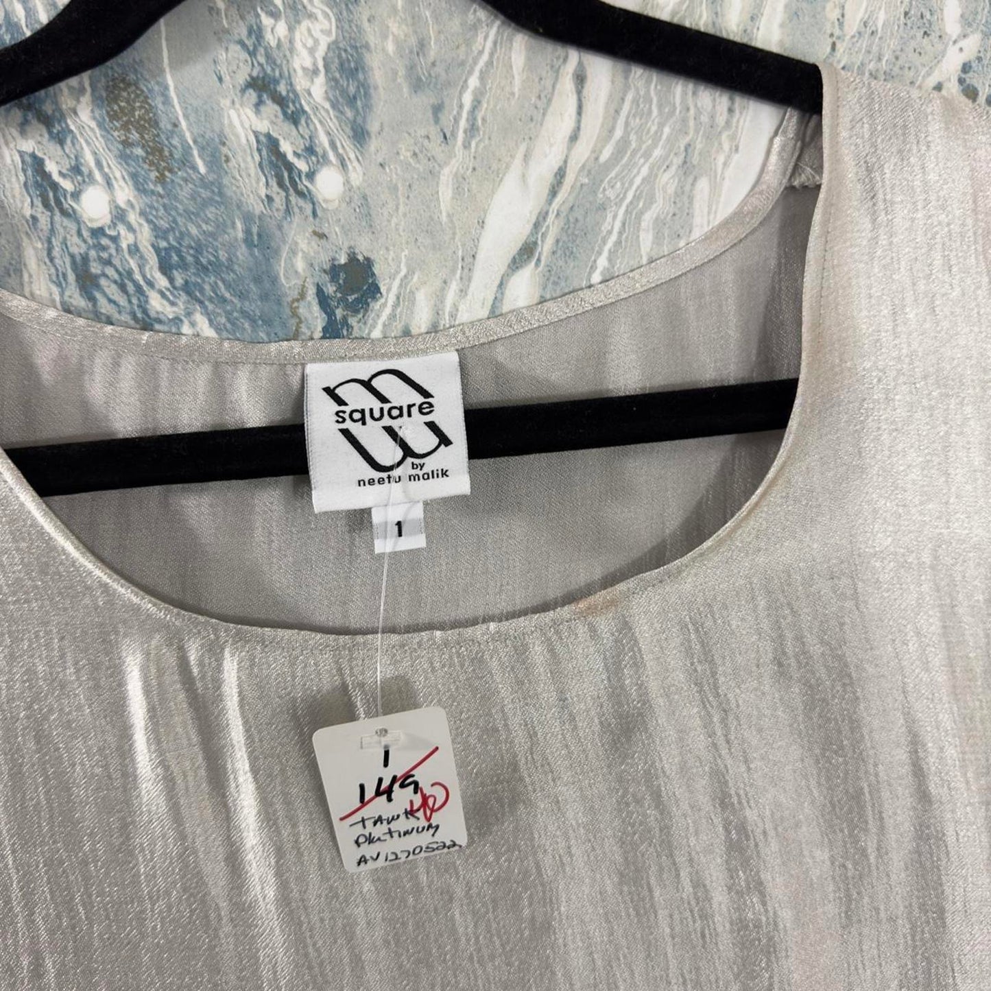 Designer Chic Silver Sleeveless Tank Top (1)