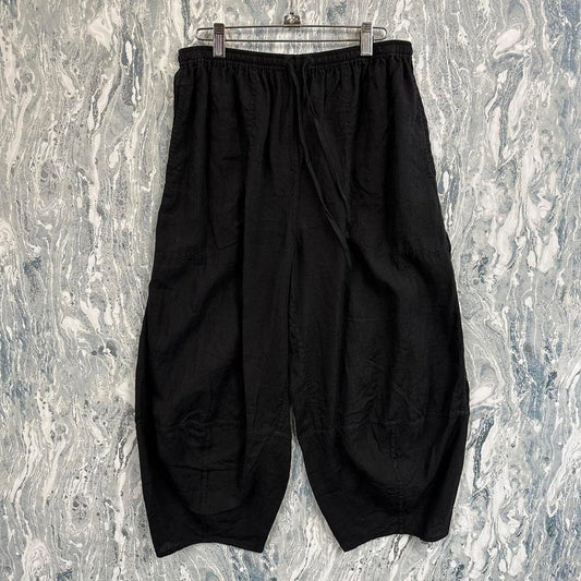 Minimalism black wide leg lounge pants (L/XL)