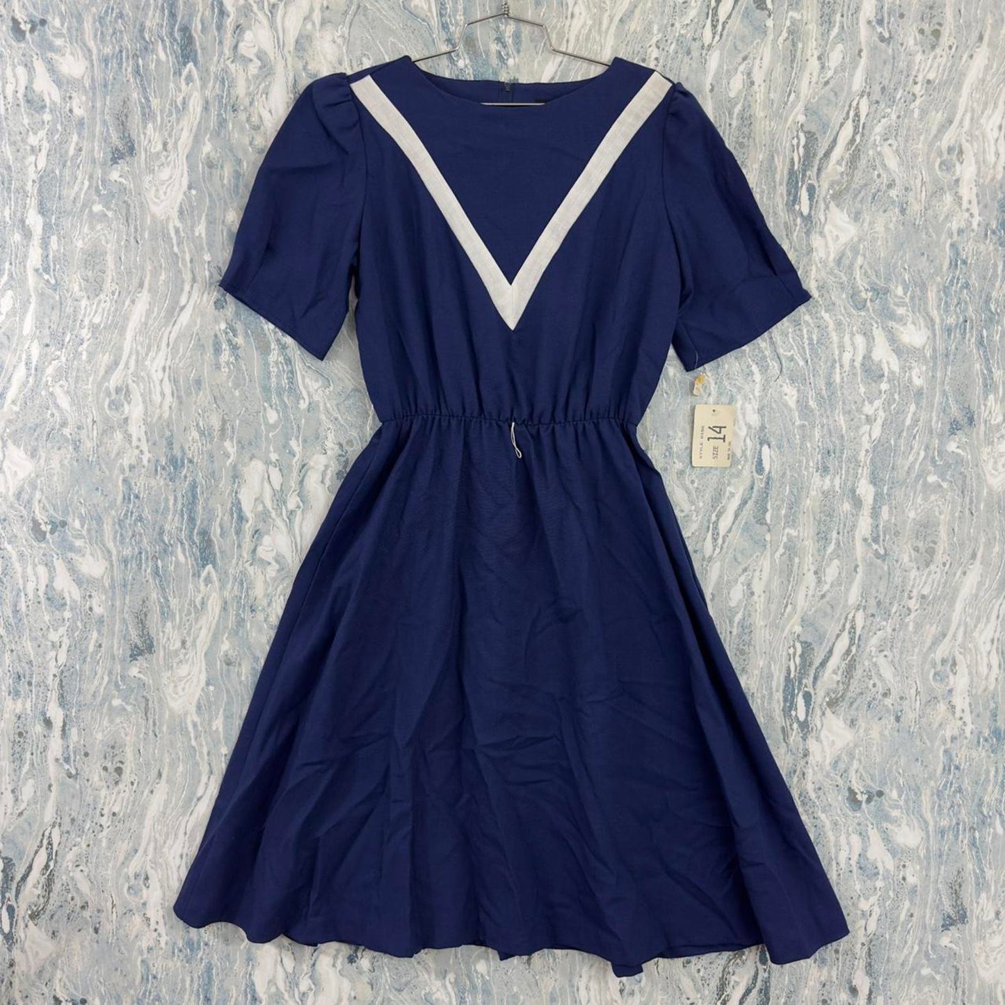 Vintage Preppy Navy Blue Sailor Maxidress (L)