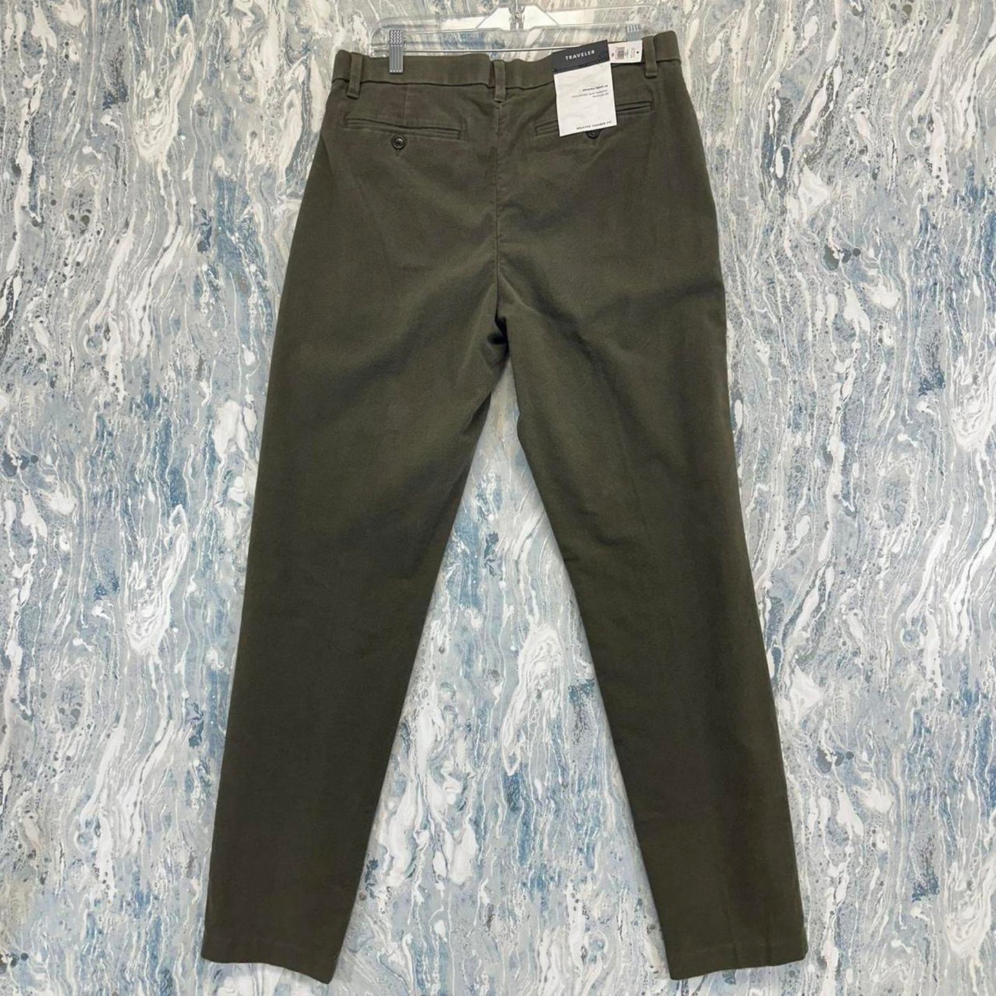 Minimalist Banana Republic Green Khaki Trouser Pants (33)