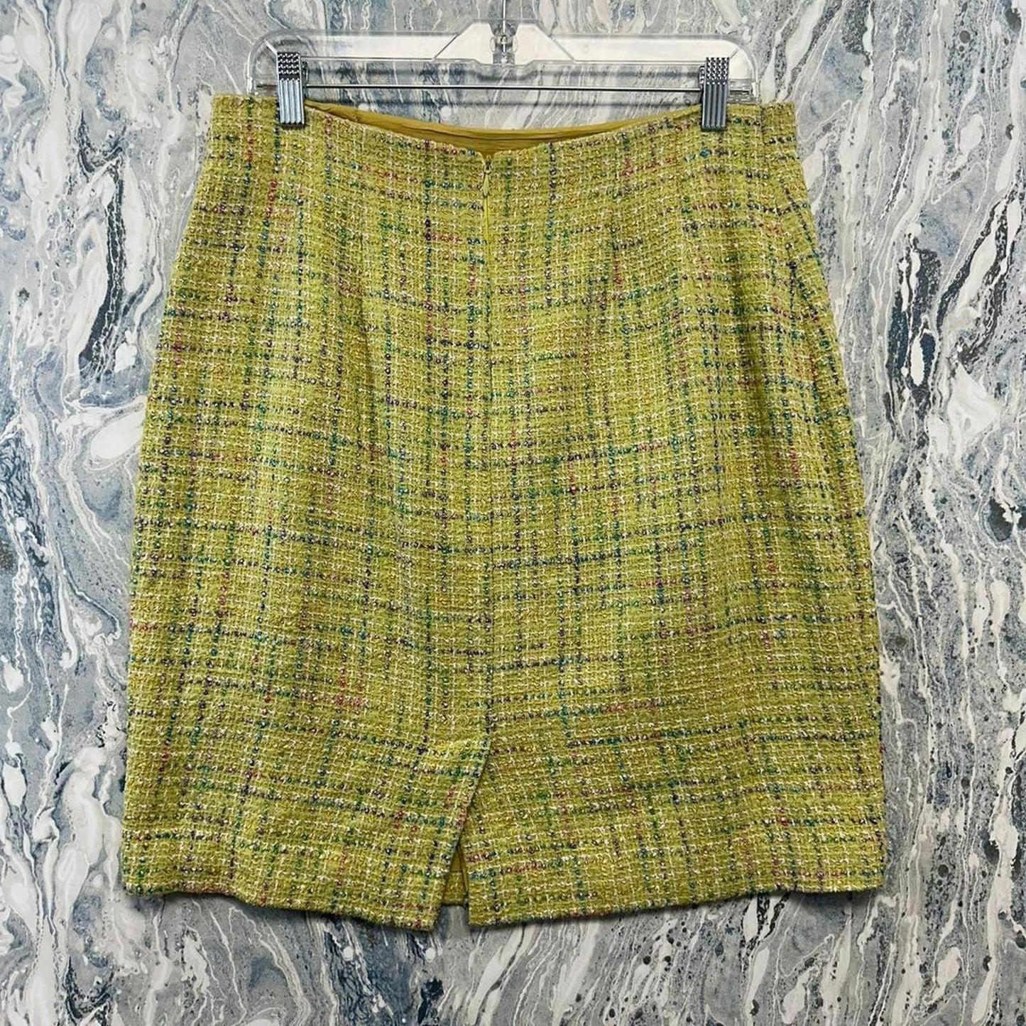 vintage pastel yellow twead trench suit with matching midiskirt (14)