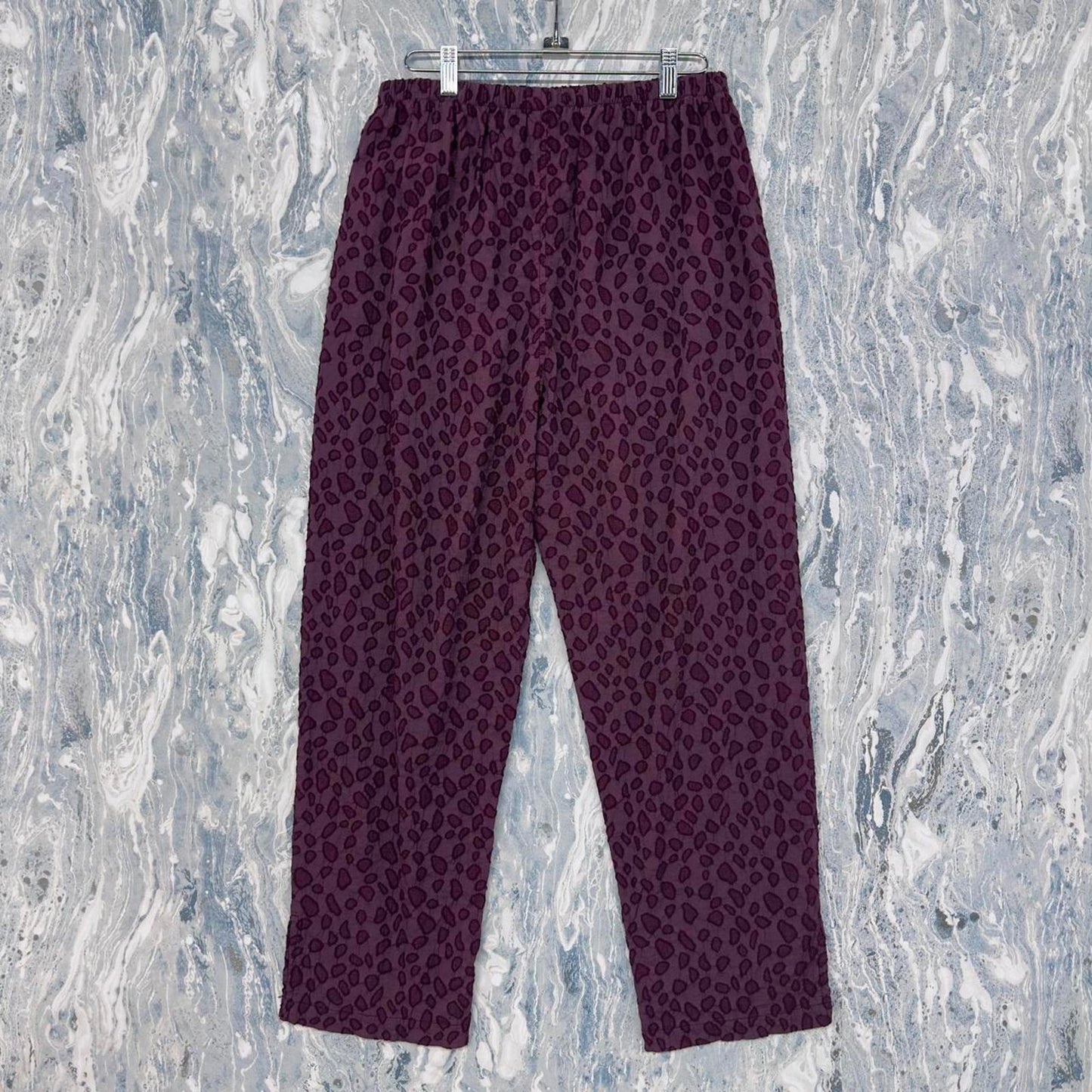 Leopard Print Burgundy Pants (M)