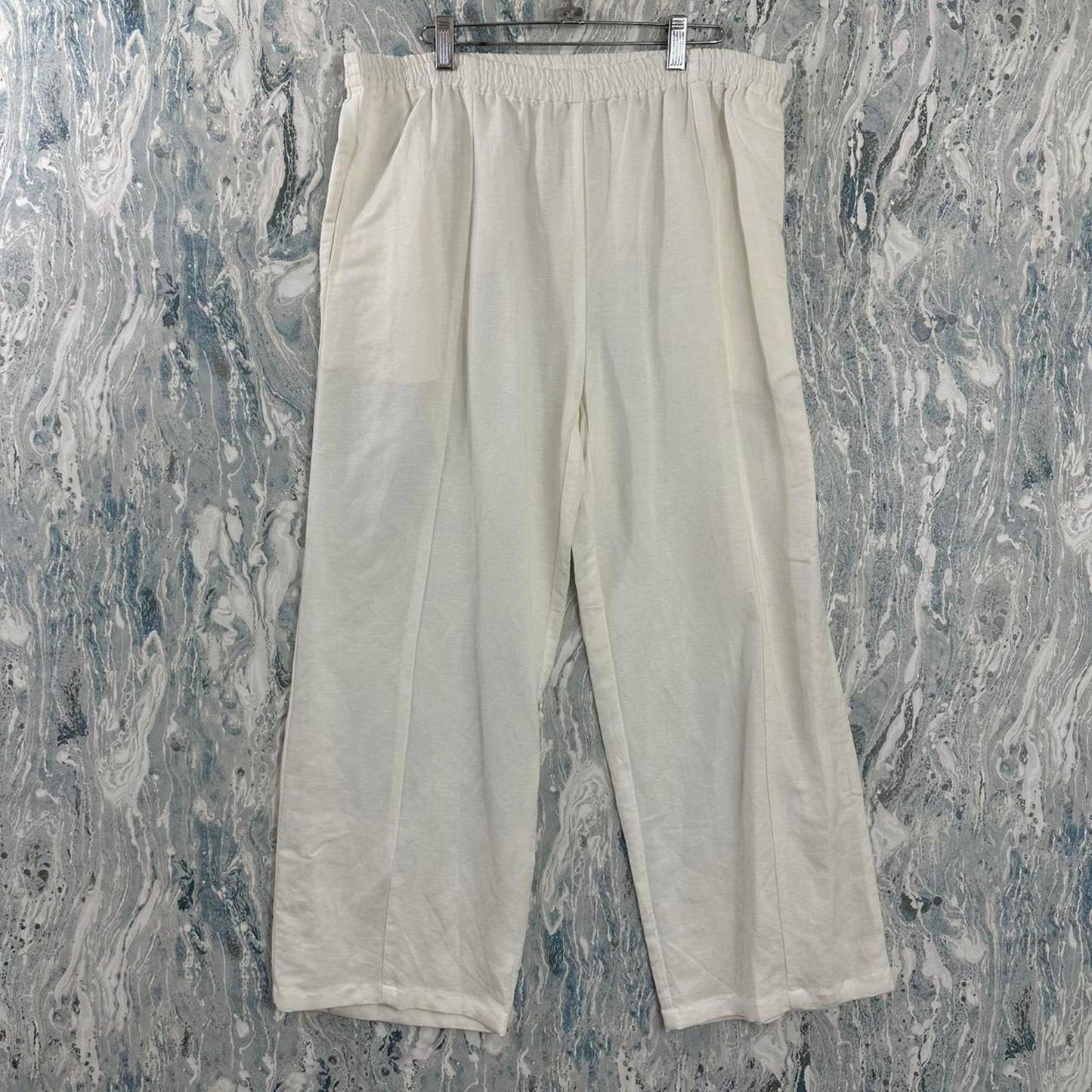 Relaxed White Wide-Leg Trousers (XL)