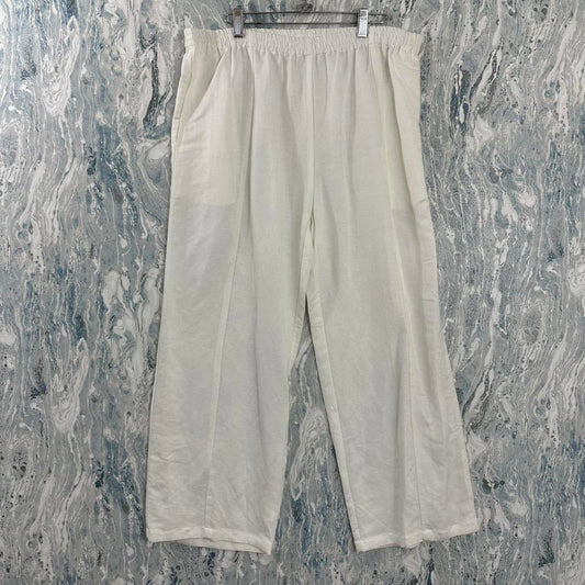 Relaxed White Wide-Leg Trousers (XL)