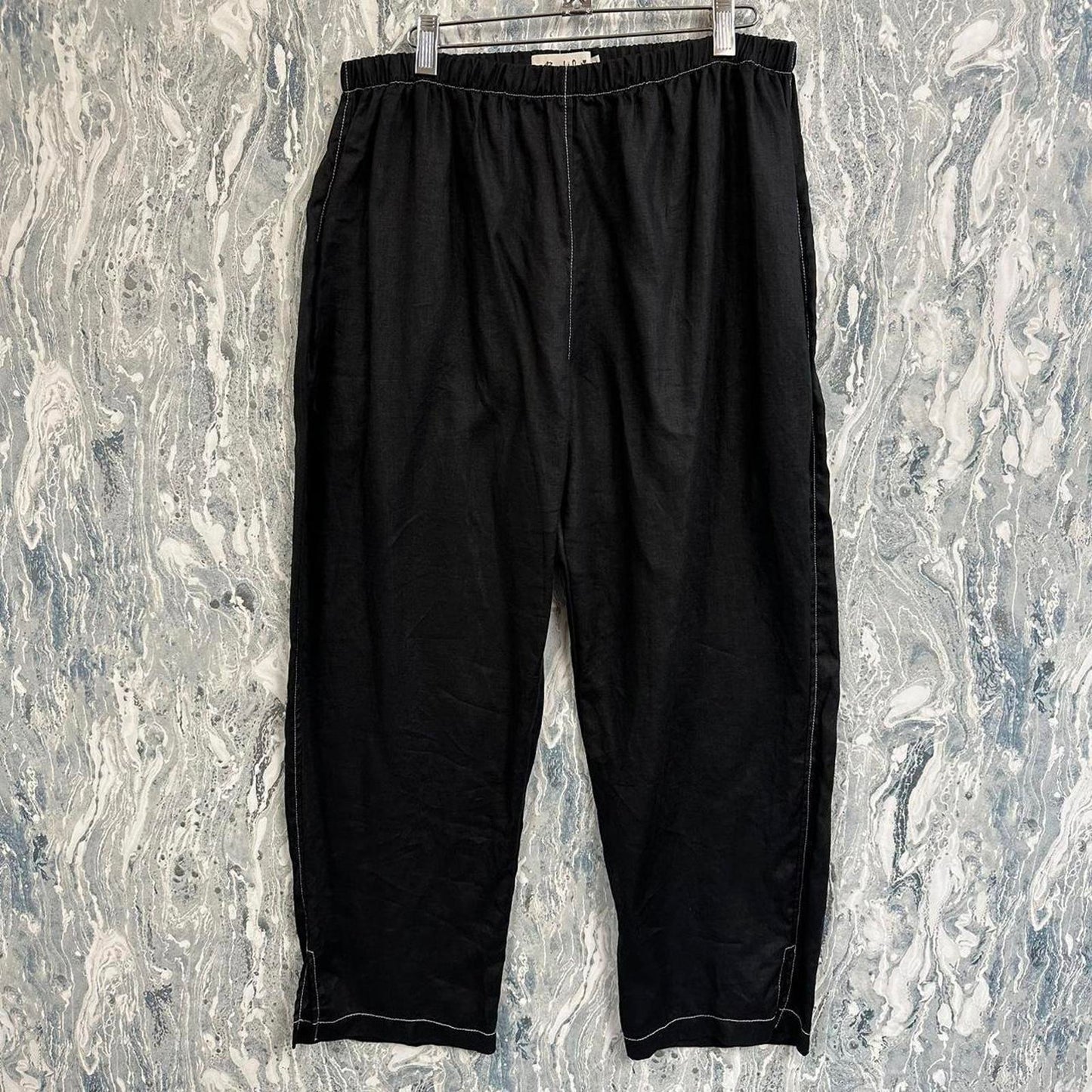 Minimalism black wide leg lounge pants (L)