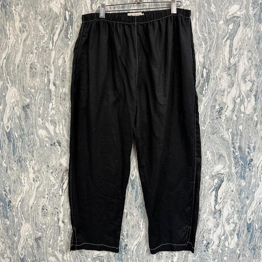 Minimalism black wide leg lounge pants (L)