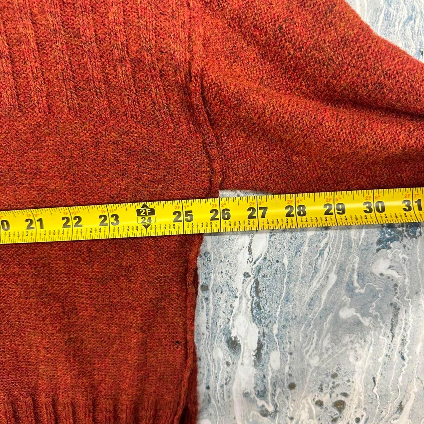 Rust Ribbed Knit Sweater (M)