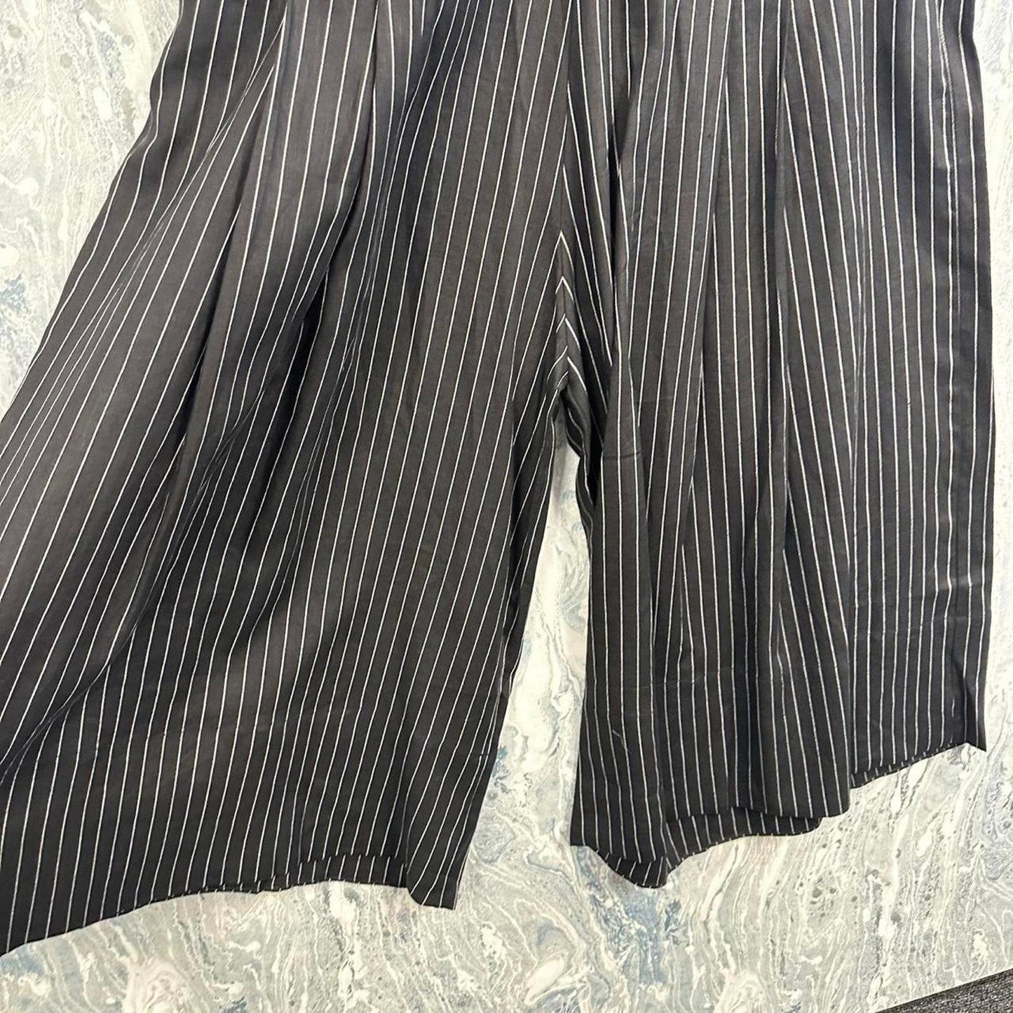 Boho wide leg black pin striped pants (4)